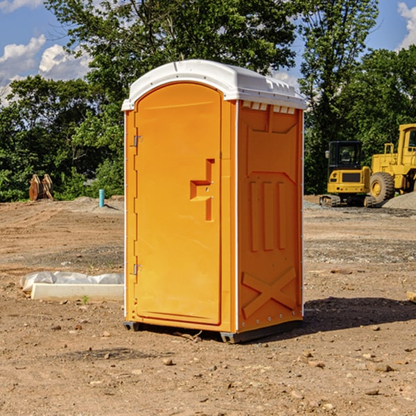 how often are the portable restrooms cleaned and serviced during a rental period in New Albany KS